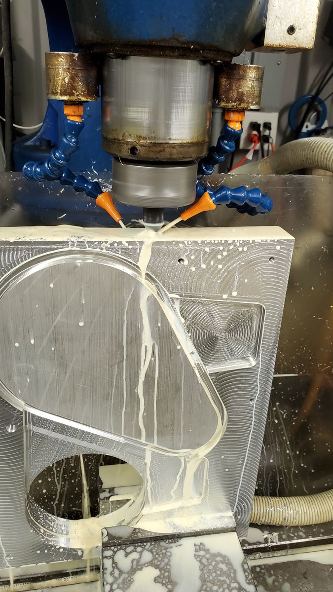 Milling pockets and profiles in an aluminum plate